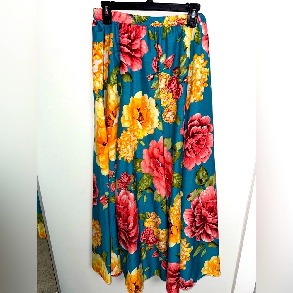 Floral Teal Skirt